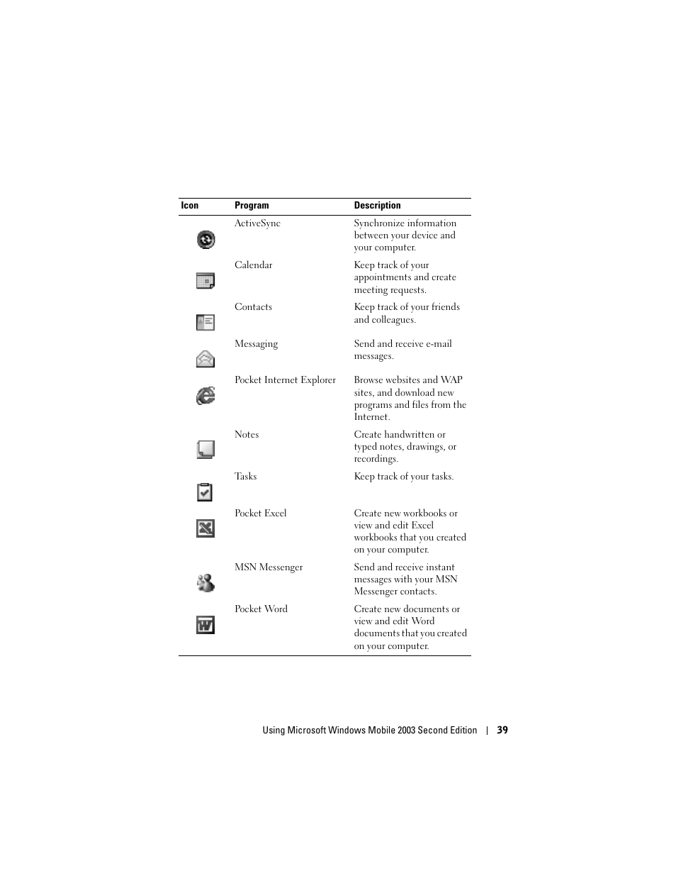 Dell Axim X50 User Manual | Page 39 / 174