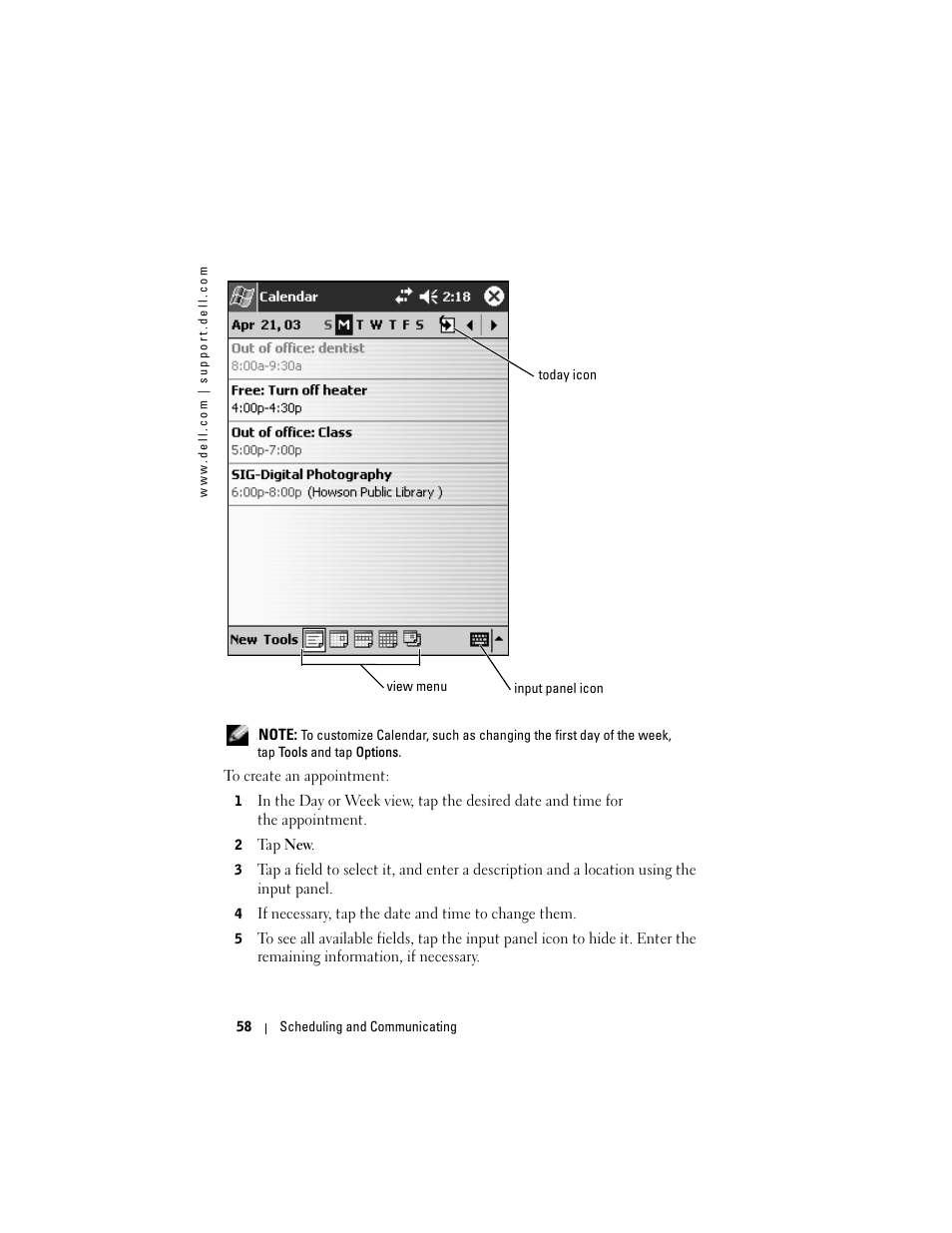 Dell Axim X50 User Manual | Page 58 / 174