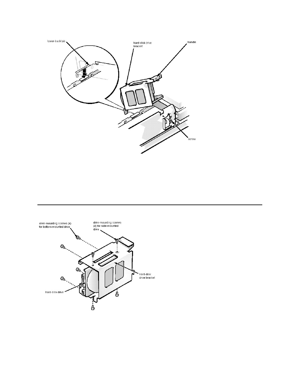 Inch diskette-drive removal, Inch drive assembly removal, Inch drive removal | Hard-disk drive bracket removal, Hard-disk, Drive removal | Dell OptiPlex Gxi User Manual | Page 107 / 129