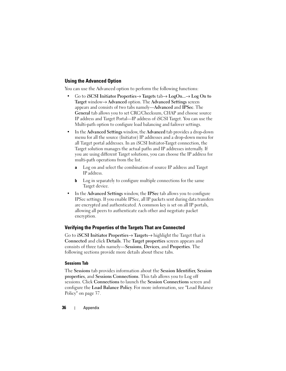 Using the advanced option | Dell PowerVault DP500 User Manual | Page 36 / 44