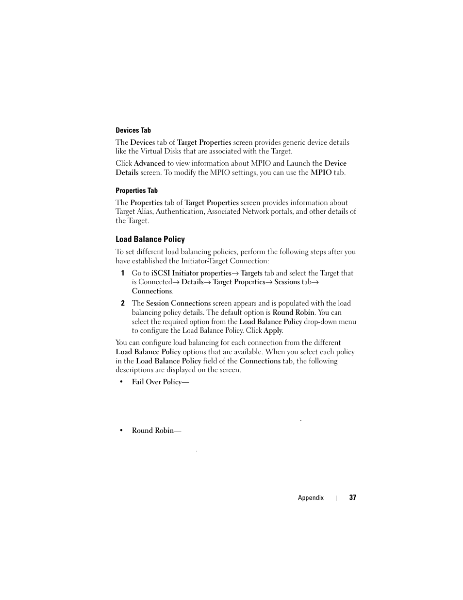 Load balance policy | Dell PowerVault DP500 User Manual | Page 37 / 44