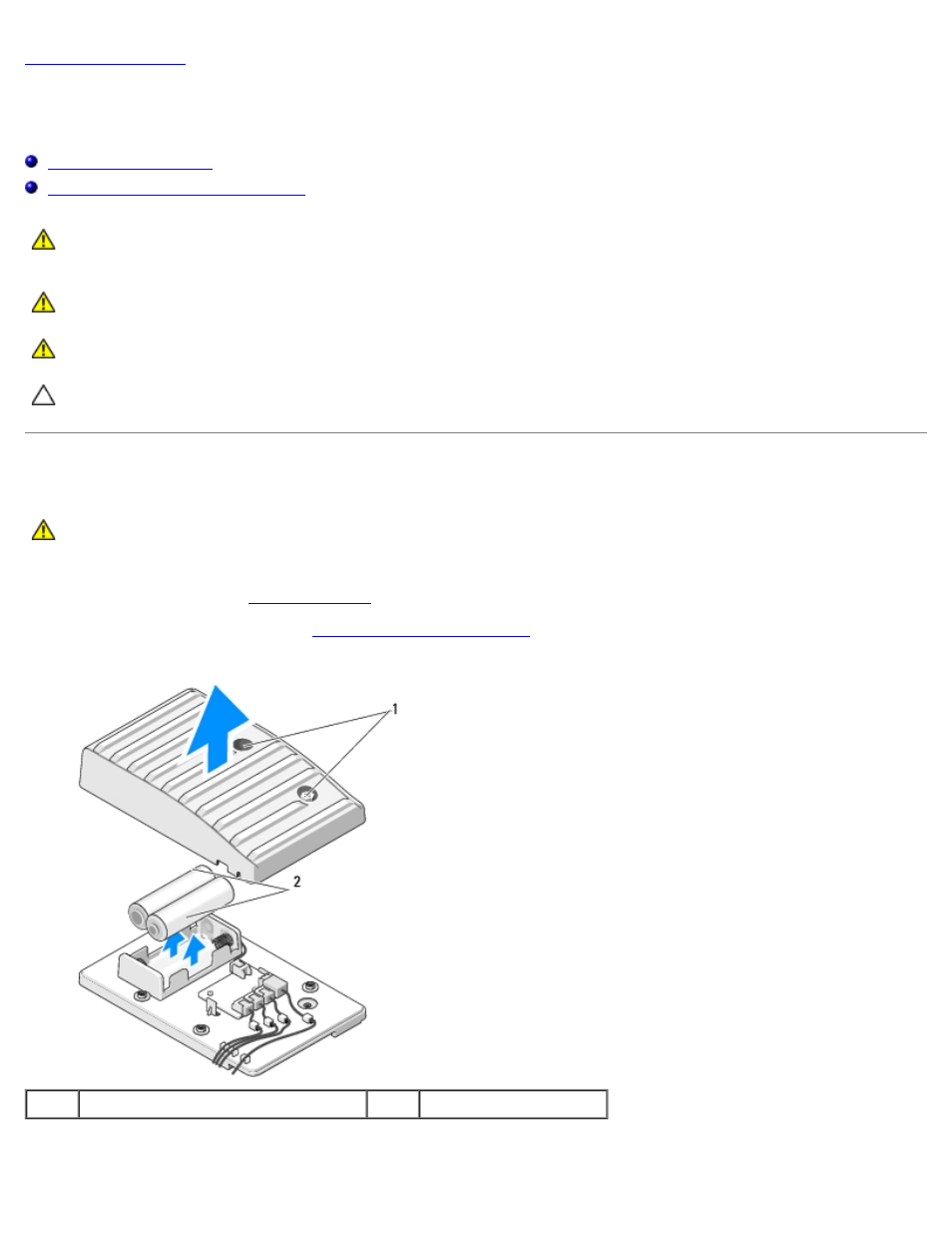 Replacing the theater lighting unit, Replacing the batteries | Dell XPS 730x (Early 2009) User Manual | Page 12 / 67