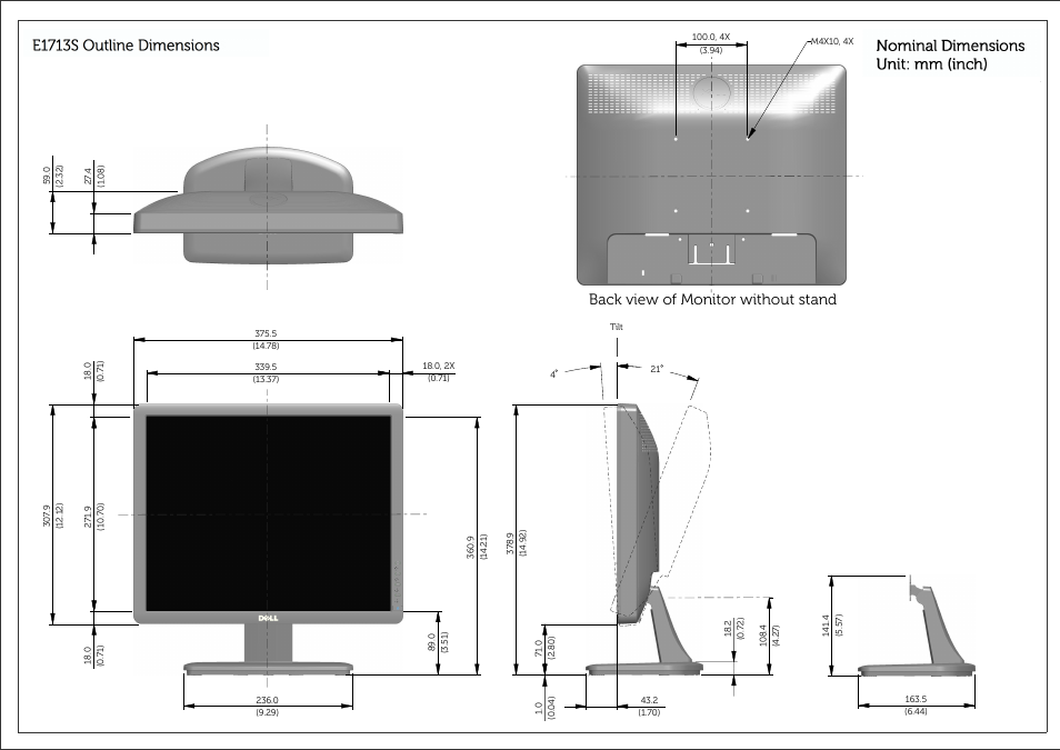 Dell E2213H Monitor User Manual | 4 pages
