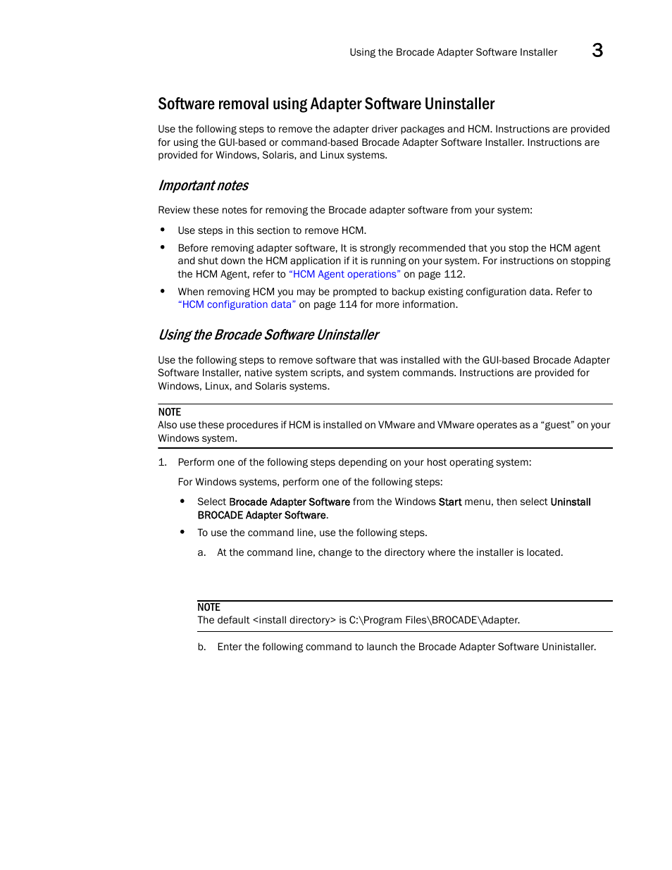 Using the brocade software uninstaller | Dell Brocade Adapters User Manual | Page 111 / 272