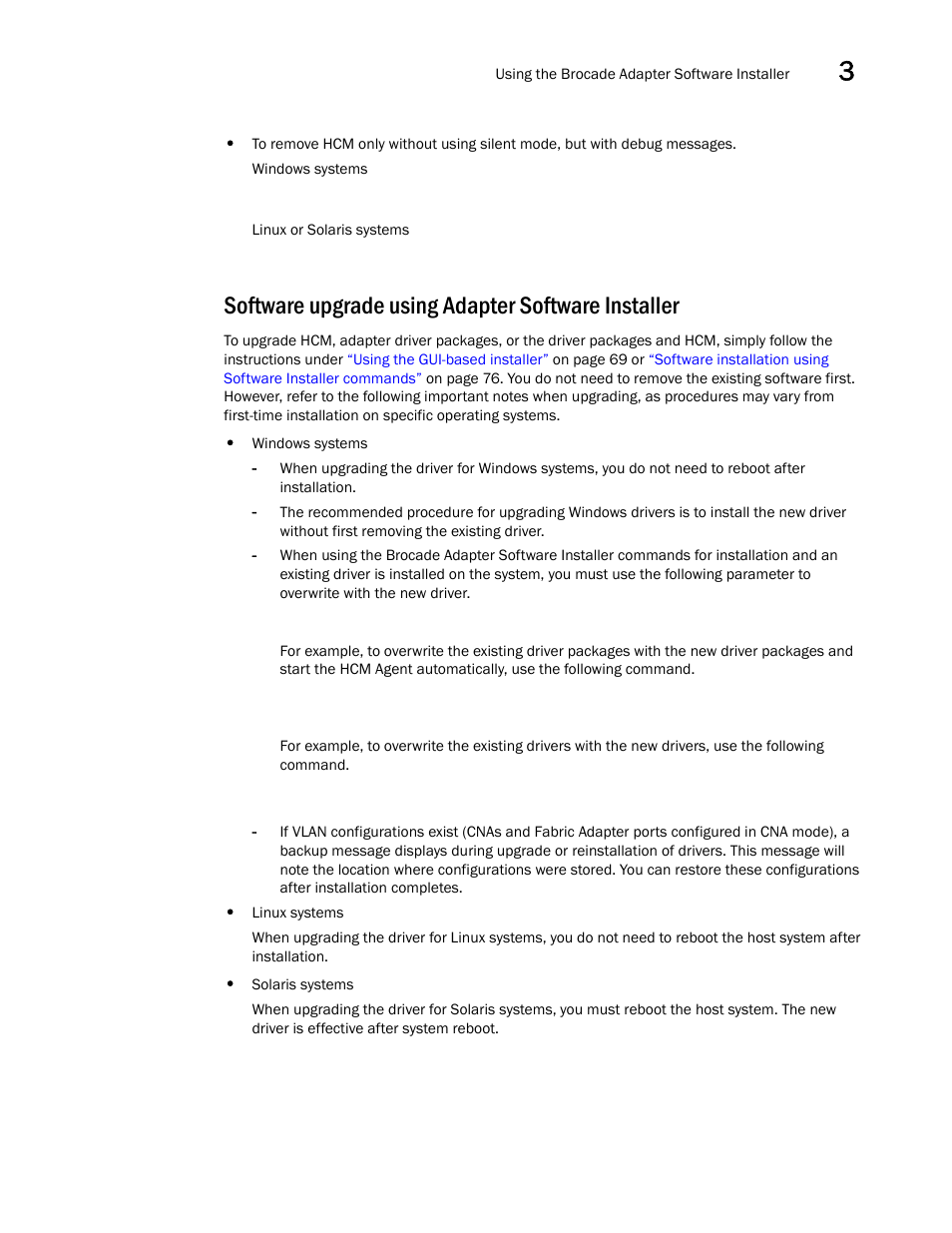 Software upgrade using adapter software installer, Software upgrade using, Adapter software installer | Dell Brocade Adapters User Manual | Page 115 / 272