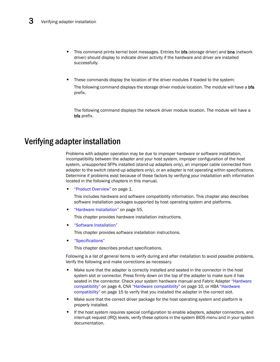 Verifying adapter installation | Dell Brocade Adapters User Manual | Page 136 / 272