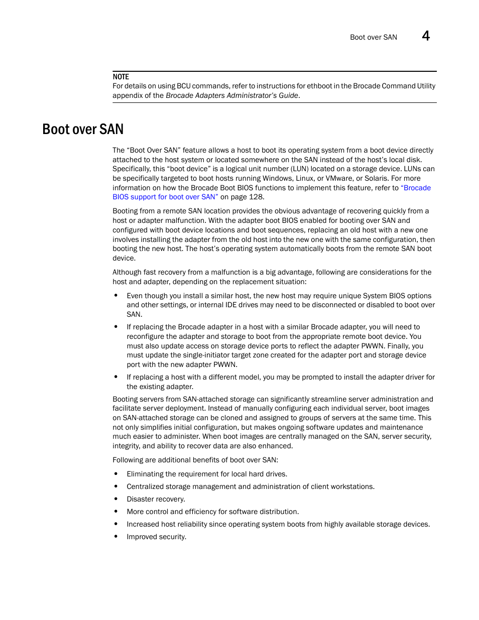 Boot over san | Dell Brocade Adapters User Manual | Page 155 / 272