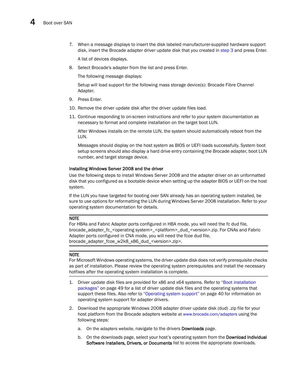 Installing windows server 2008 and the driver | Dell Brocade Adapters User Manual | Page 178 / 272