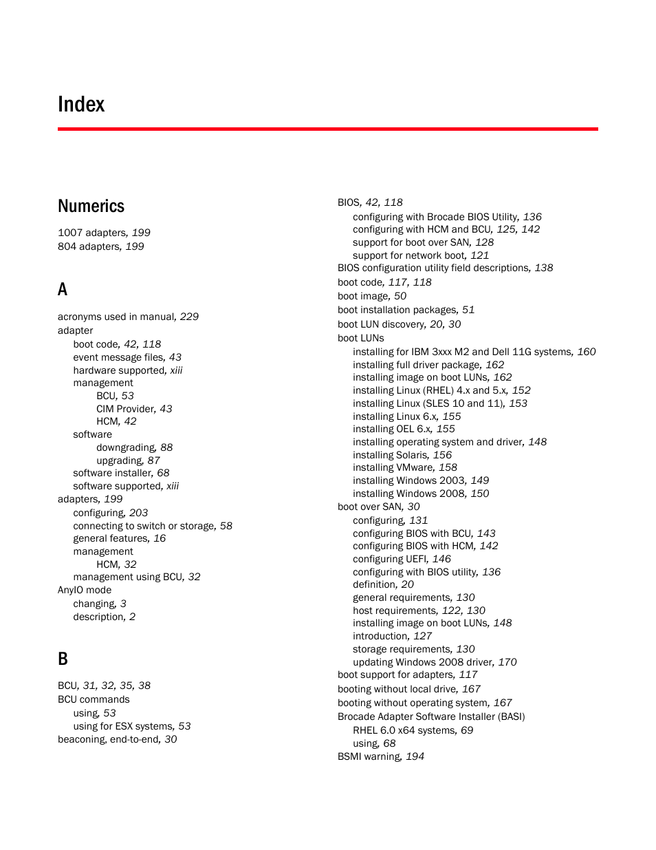 Index, Numerics | Dell Brocade Adapters User Manual | Page 265 / 272