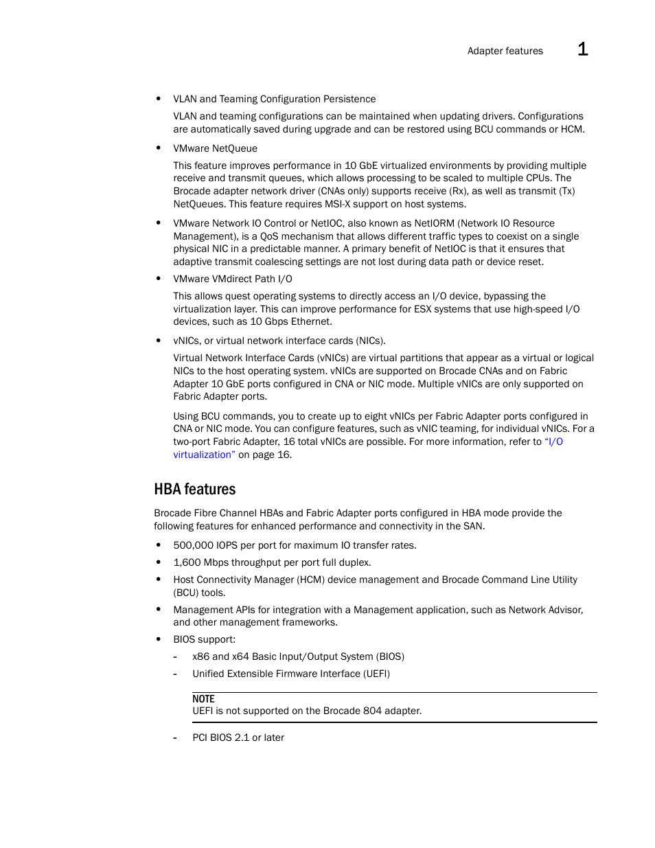 Hba features | Dell Brocade Adapters User Manual | Page 55 / 272