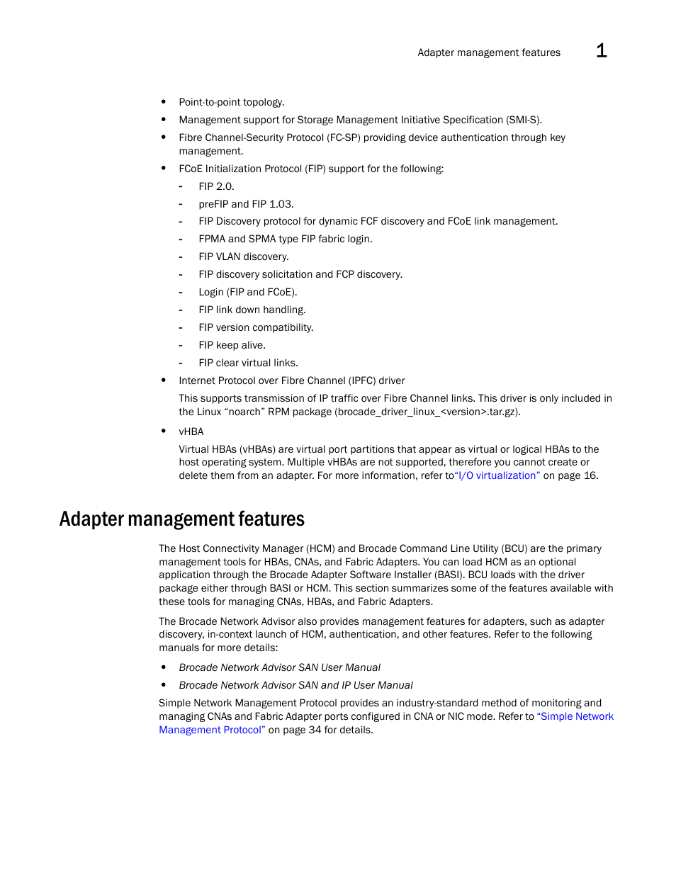 Adapter management features | Dell Brocade Adapters User Manual | Page 59 / 272