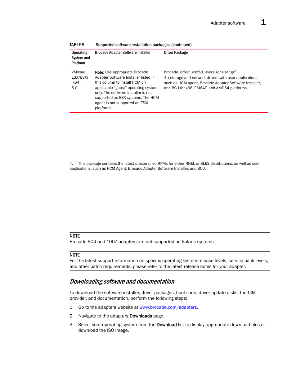 Downloading software and documentation | Dell Brocade Adapters User Manual | Page 75 / 272