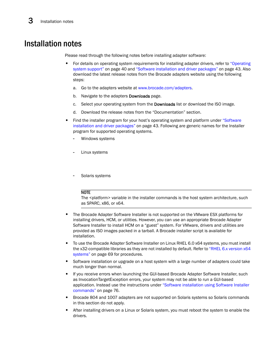 Installation notes | Dell Brocade Adapters User Manual | Page 94 / 272