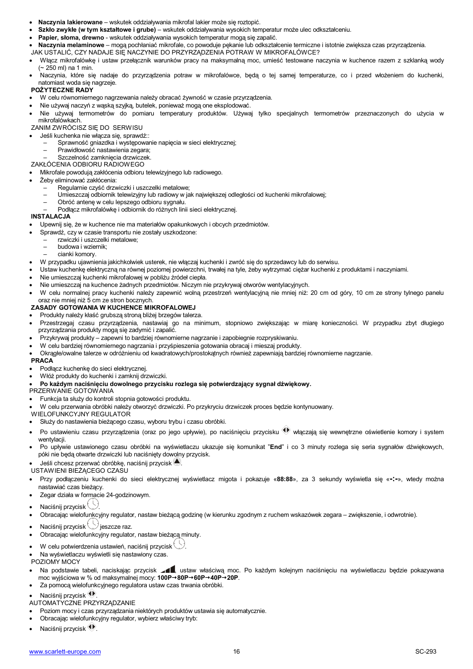 Scarlett SC-293 User Manual | Page 16 / 43
