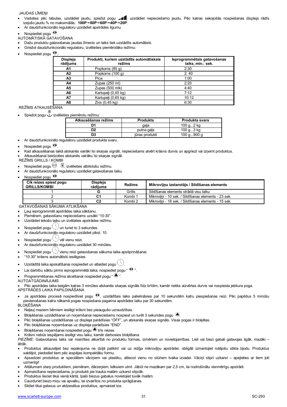 Scarlett SC-293 User Manual | Page 31 / 43