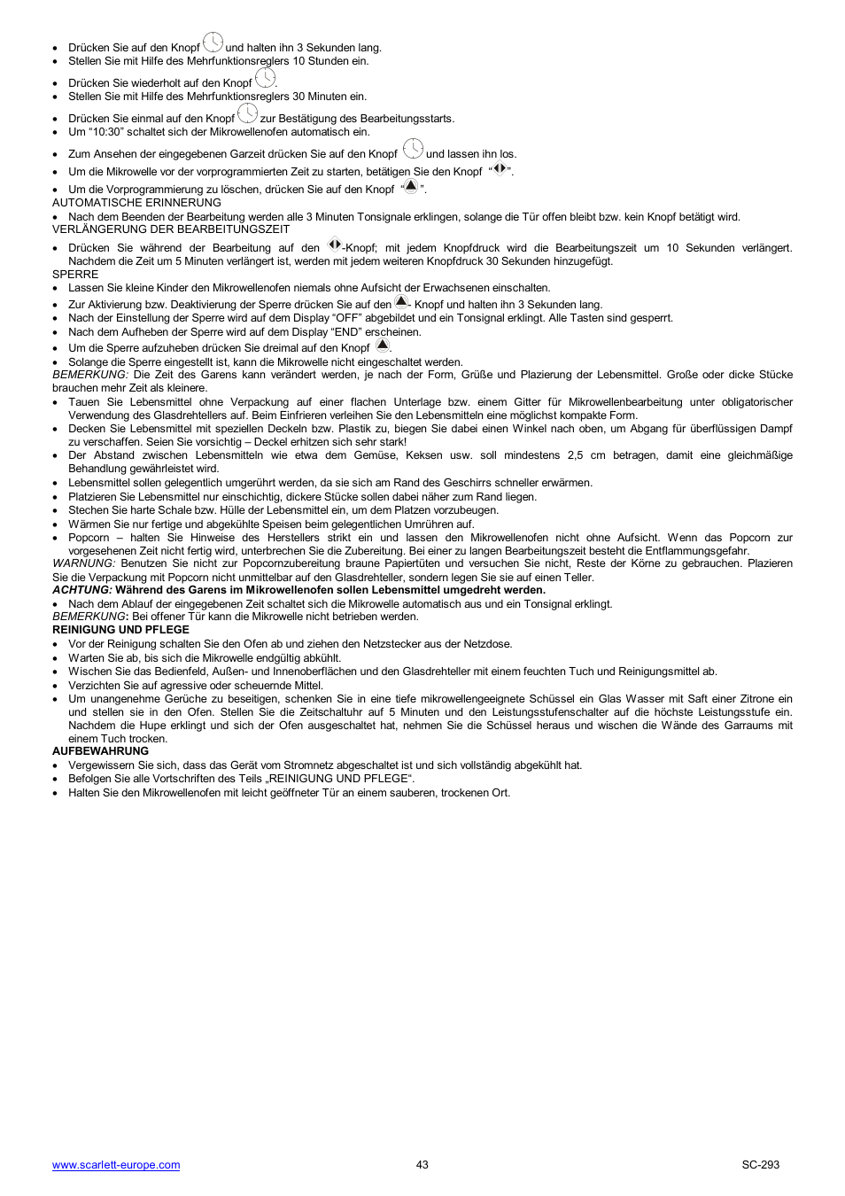 Scarlett SC-293 User Manual | Page 43 / 43