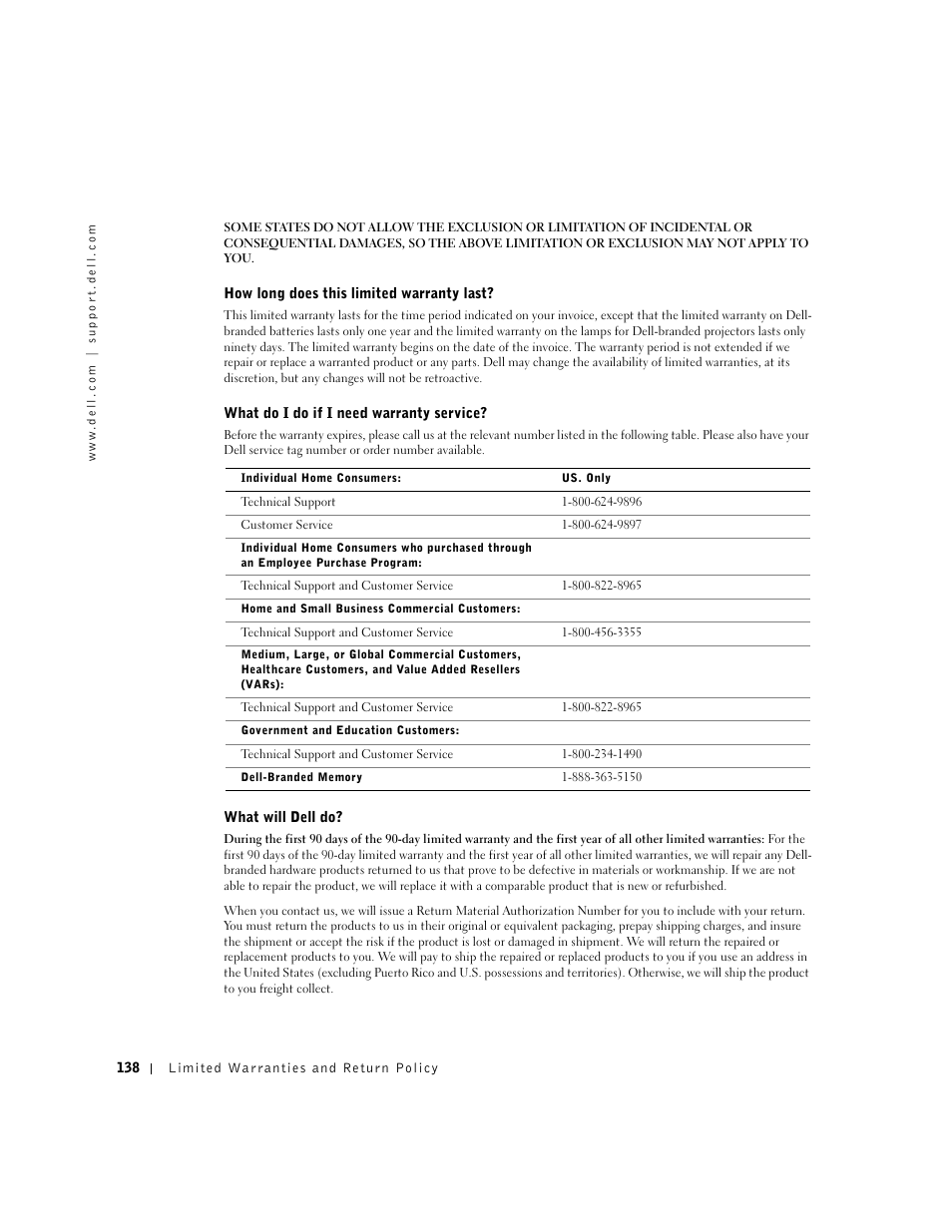 Dell Dimension 4550 User Manual | Page 138 / 152