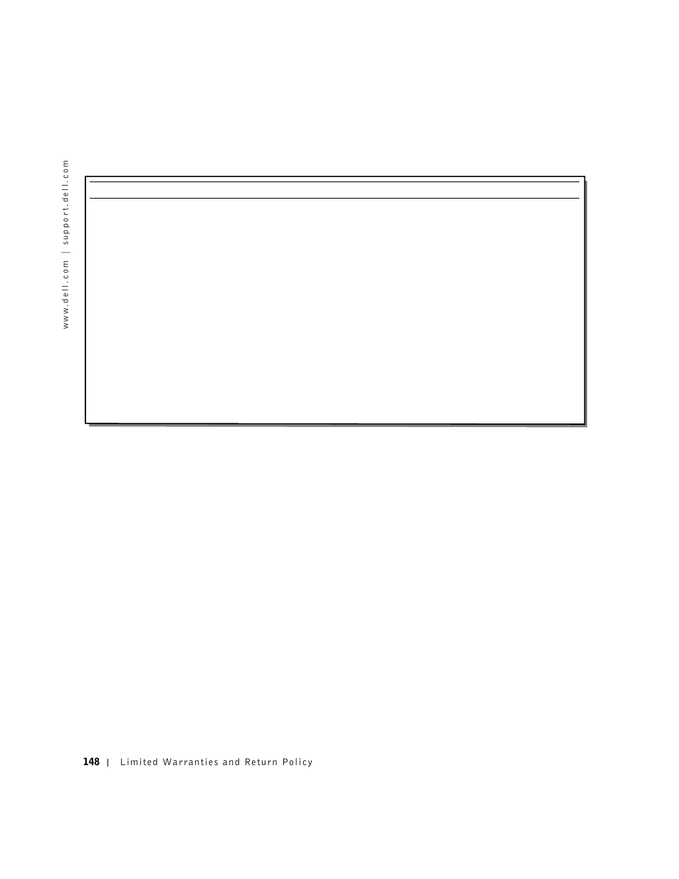 148 limited warranties and return policy | Dell Dimension 4550 User Manual | Page 148 / 152