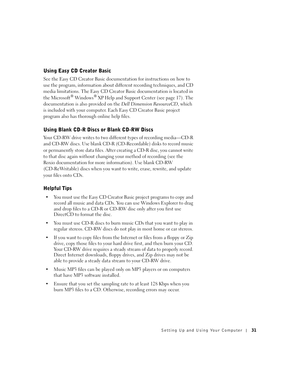 Dell Dimension 4550 User Manual | Page 31 / 152