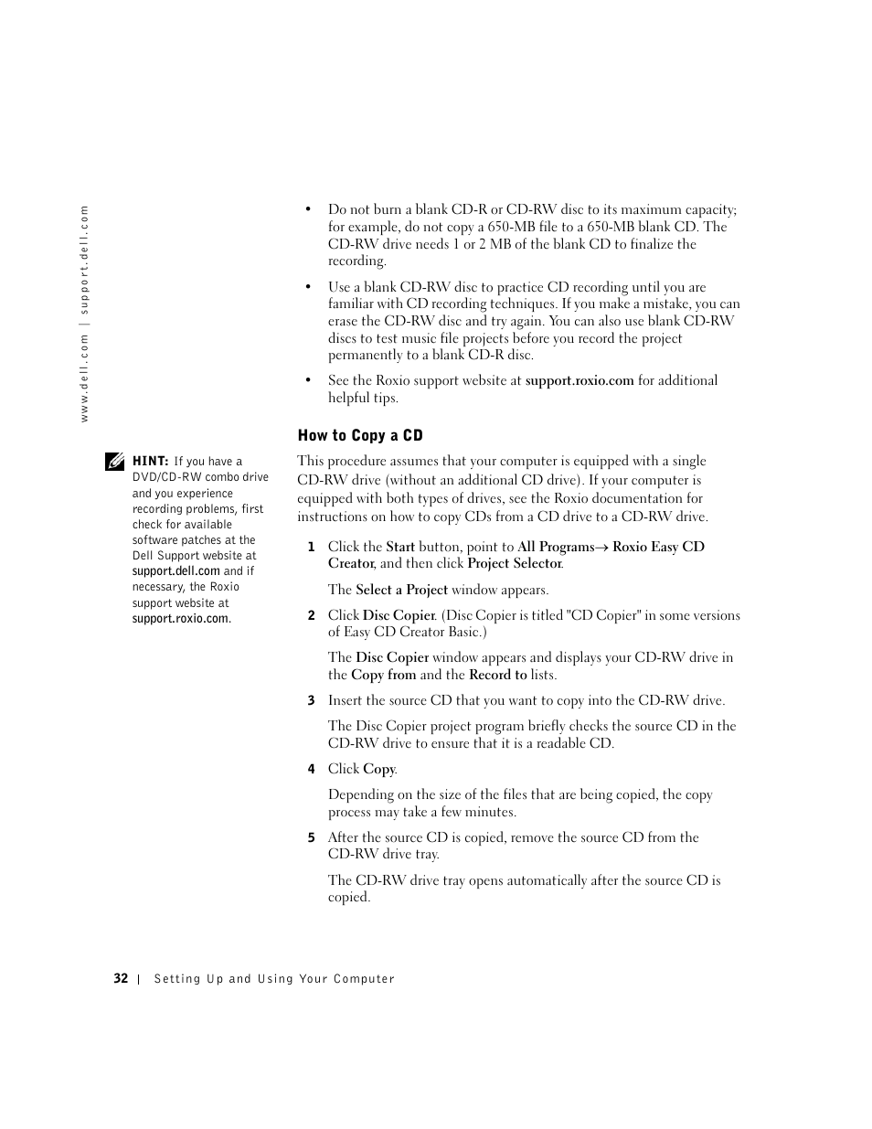 Dell Dimension 4550 User Manual | Page 32 / 152