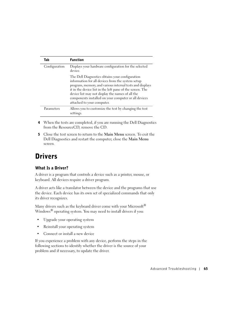 Drivers | Dell Dimension 4550 User Manual | Page 65 / 152