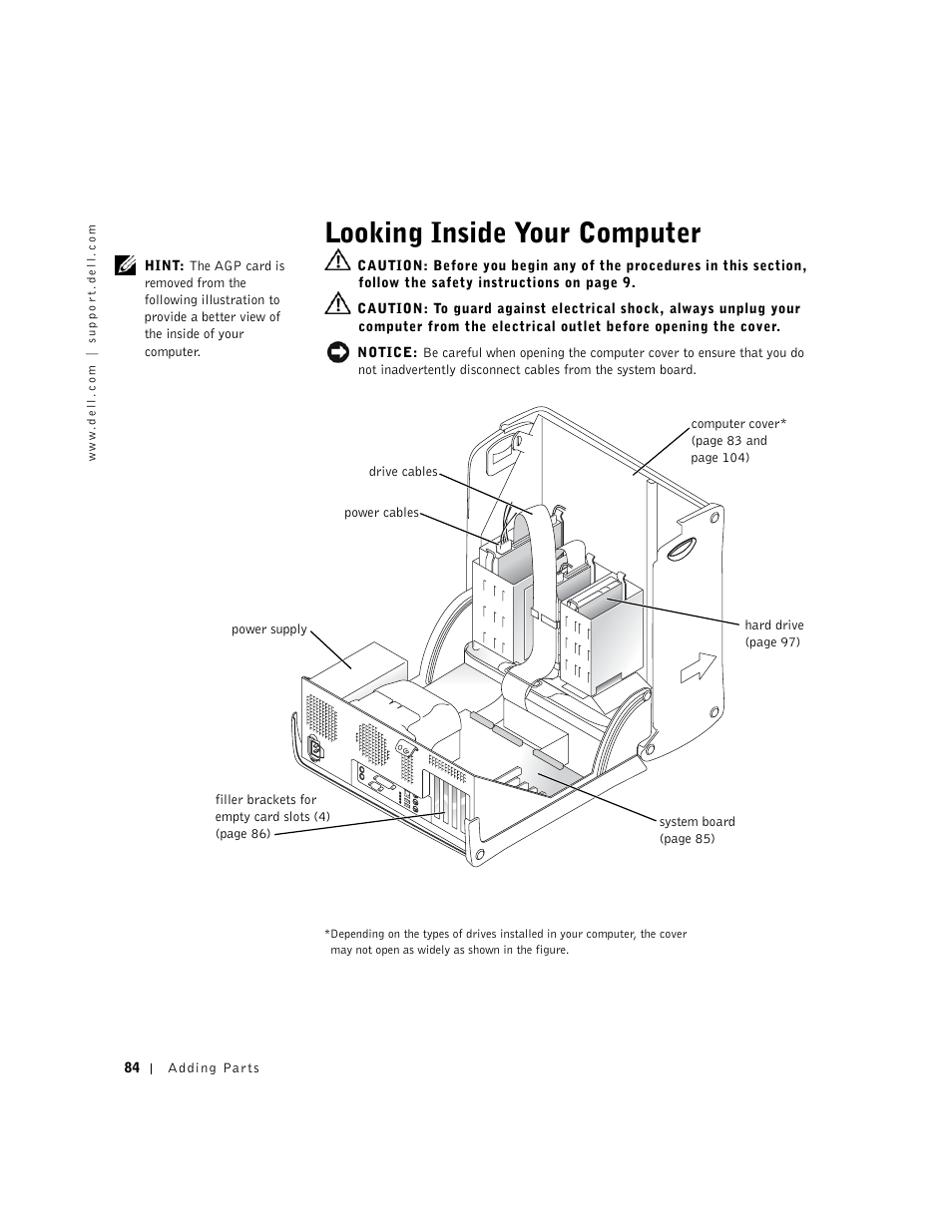 Looking inside your computer | Dell Dimension 4550 User Manual | Page 84 / 152