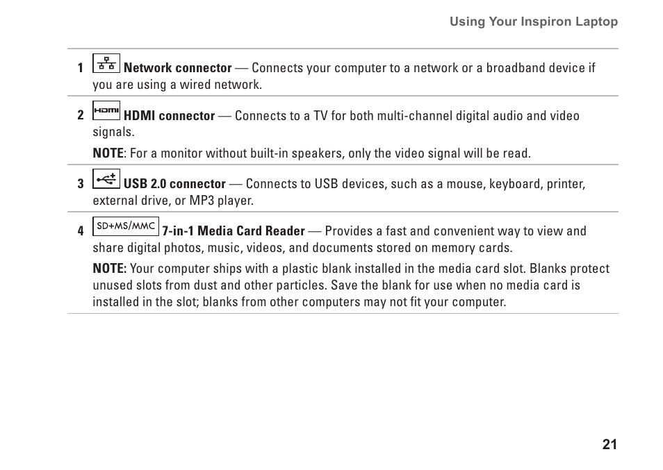 Dell Inspiron 11z (1120, Mid 2010) User Manual | Page 23 / 86