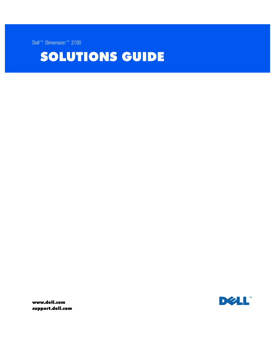 Dell Dimension 2100 User Manual | 138 pages