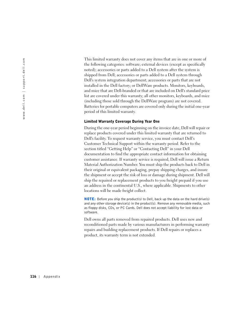 Dell Dimension 2100 User Manual | Page 116 / 138
