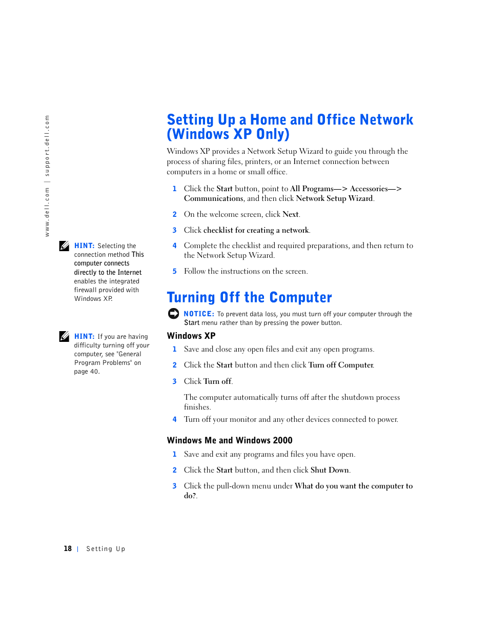 Dell Dimension 2100 User Manual | Page 18 / 138