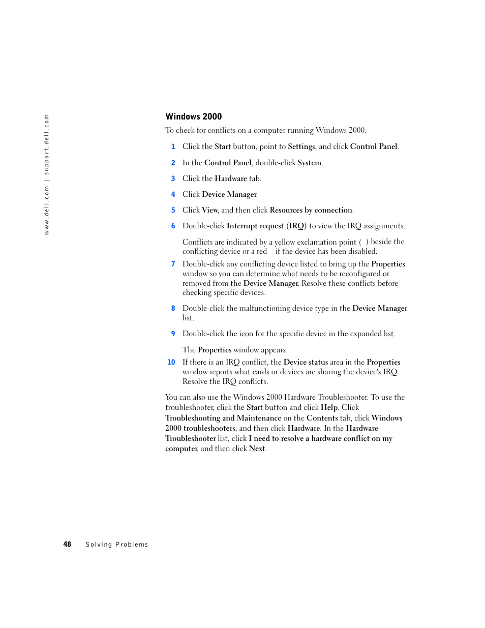 Dell Dimension 2100 User Manual | Page 48 / 138