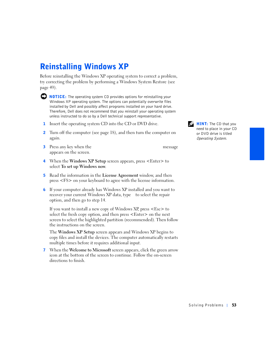 Dell Dimension 2100 User Manual | Page 53 / 138