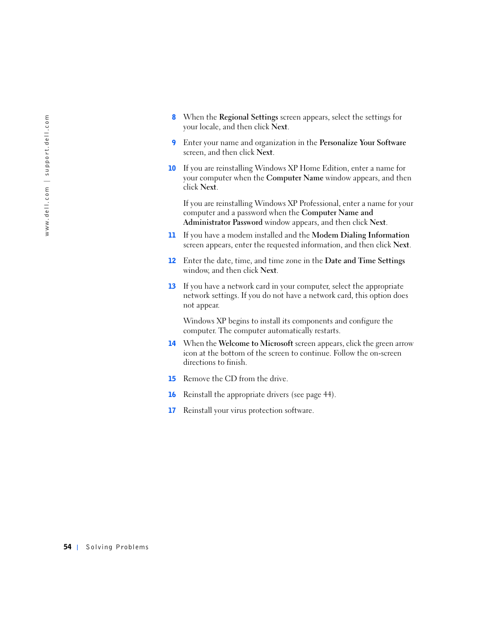 Dell Dimension 2100 User Manual | Page 54 / 138