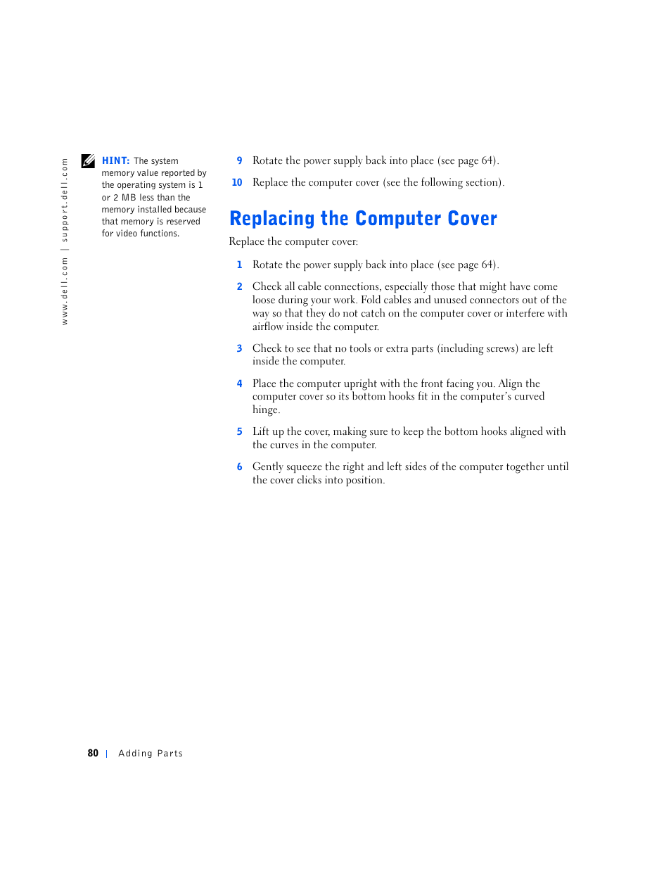 Dell Dimension 2100 User Manual | Page 80 / 138