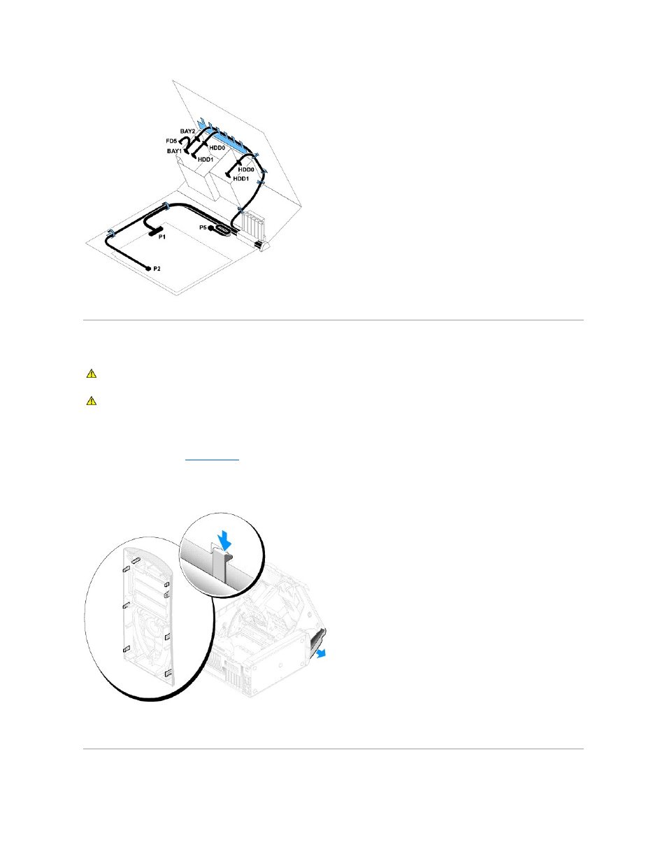 Front panel, Front led board, Removing the front panel | Dell XPS/Dimension XPS Gen 3 User Manual | Page 33 / 50