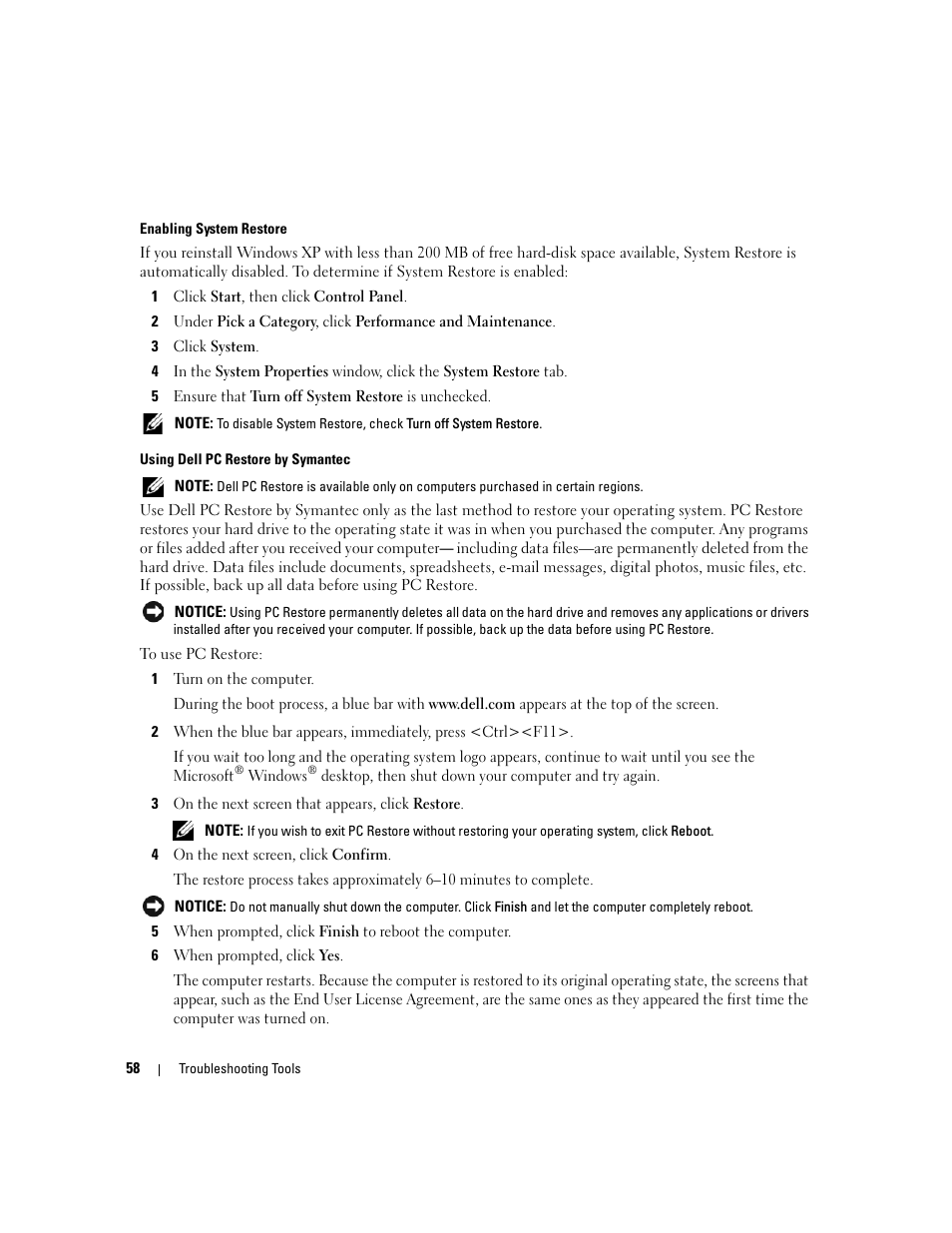 Dell XPS 210 User Manual | Page 58 / 136