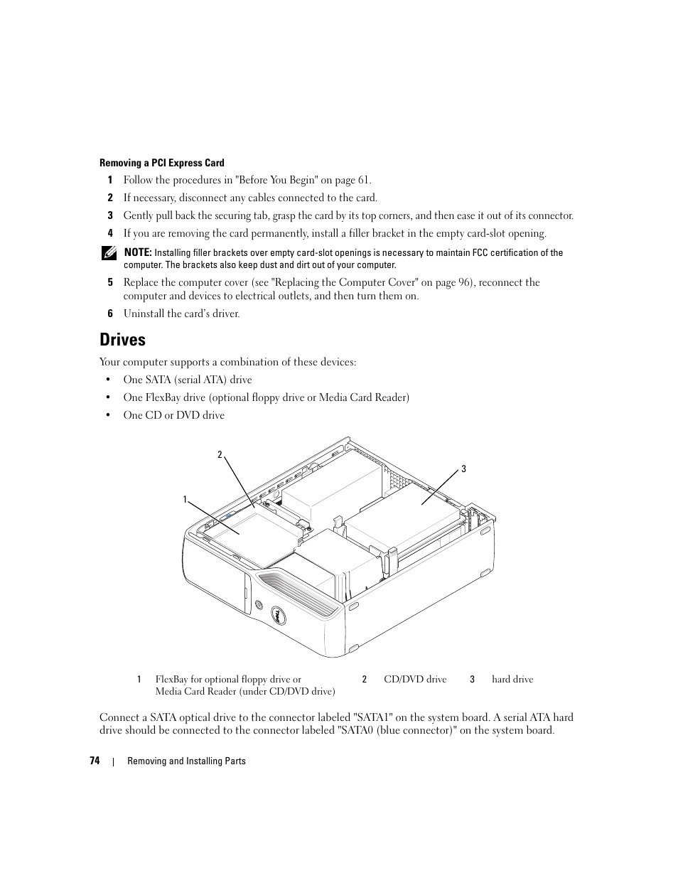Drives | Dell XPS 210 User Manual | Page 74 / 136