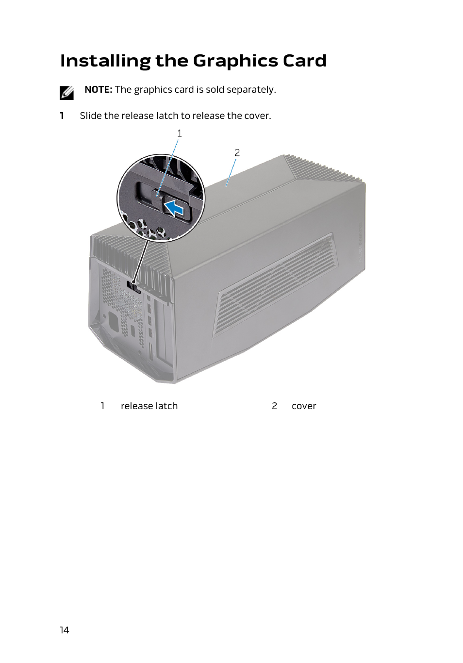 Installing the graphics card | Dell Alienware 13 (Late 2014) User Manual | Page 14 / 36