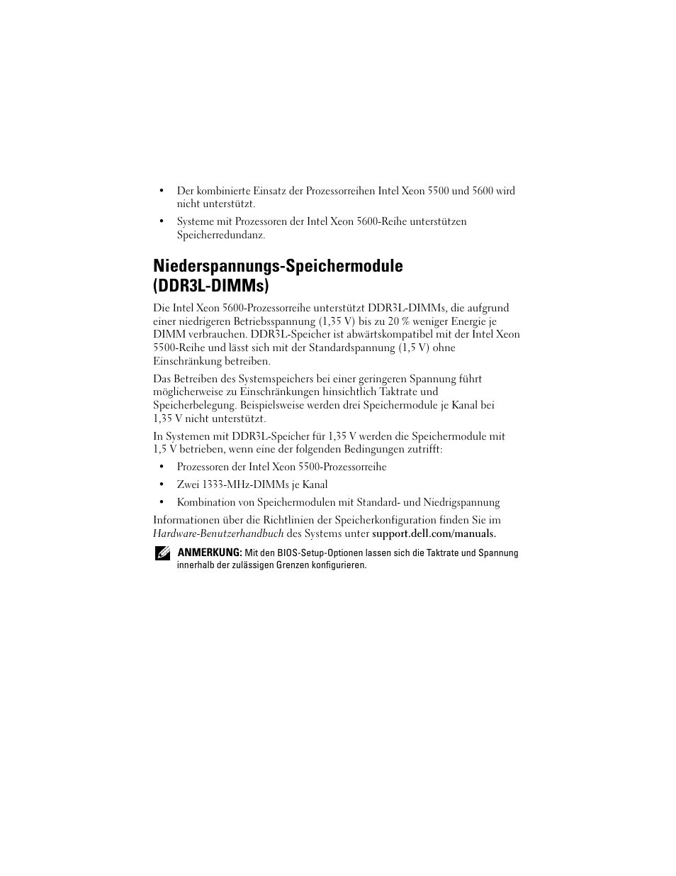 Niederspannungs-speichermodule (ddr3l-dimms) | Dell PowerEdge T610 User Manual | Page 18 / 38