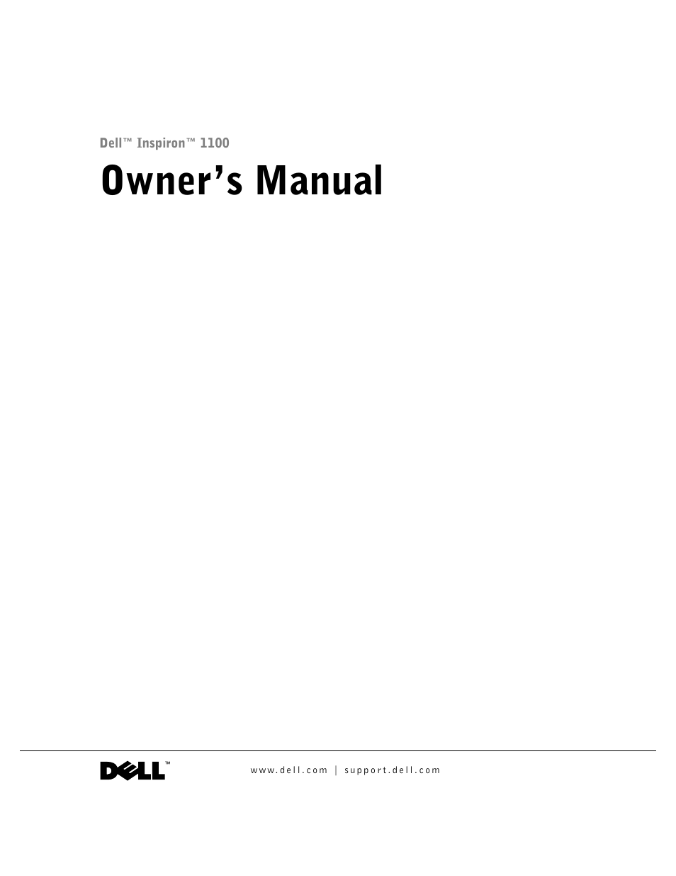 Dell Inspiron 1100 User Manual | 164 pages