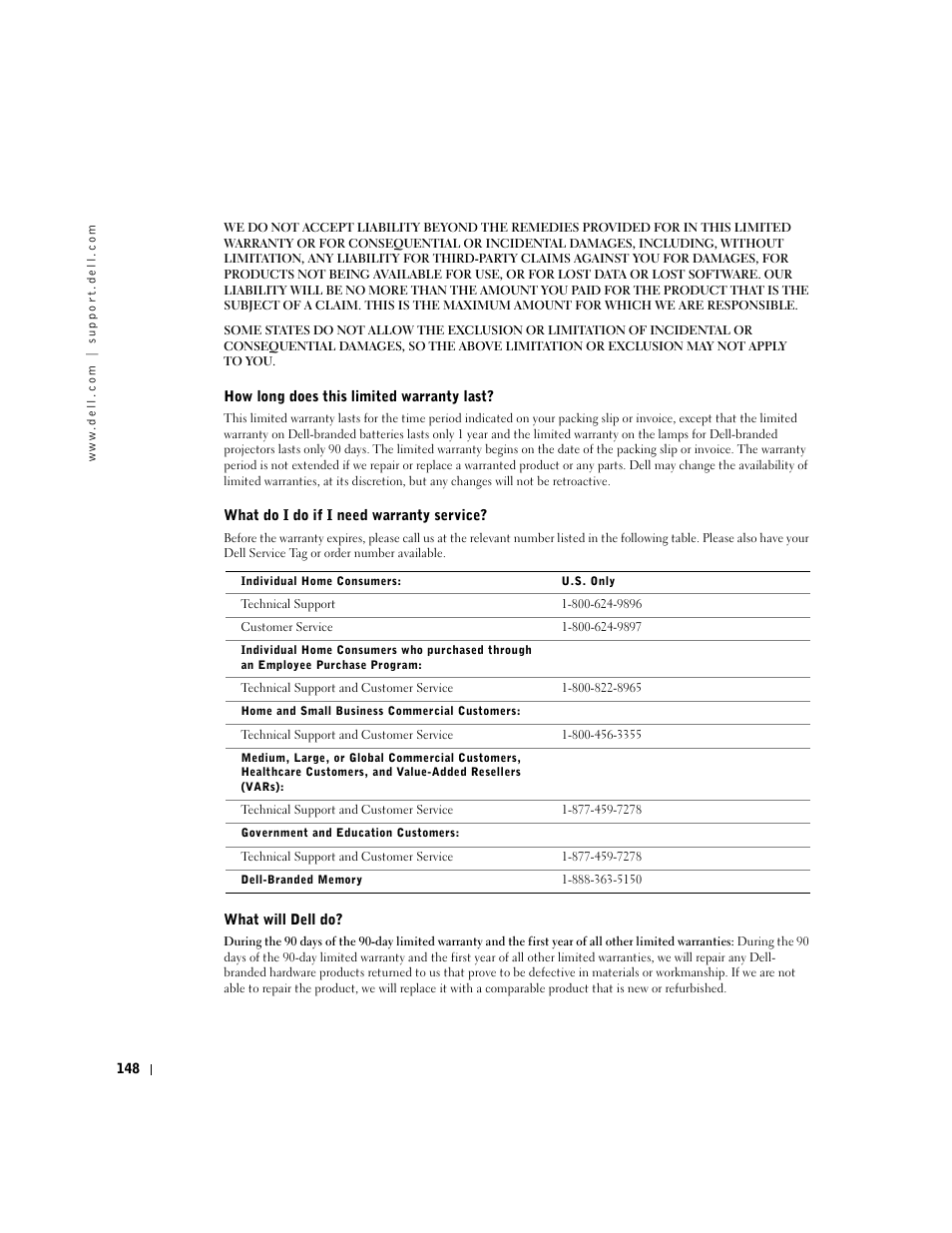 Dell Inspiron 1100 User Manual | Page 148 / 164