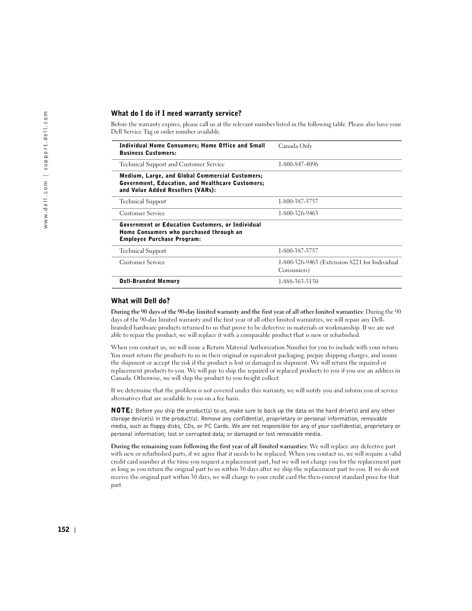 Dell Inspiron 1100 User Manual | Page 152 / 164