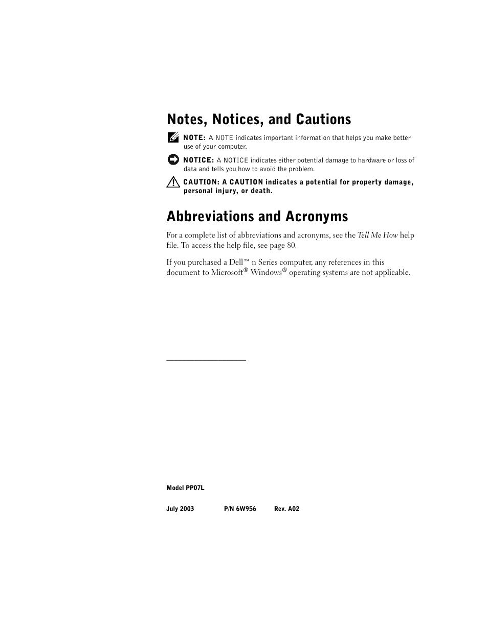 Abbreviations and acronyms | Dell Inspiron 1100 User Manual | Page 2 / 164