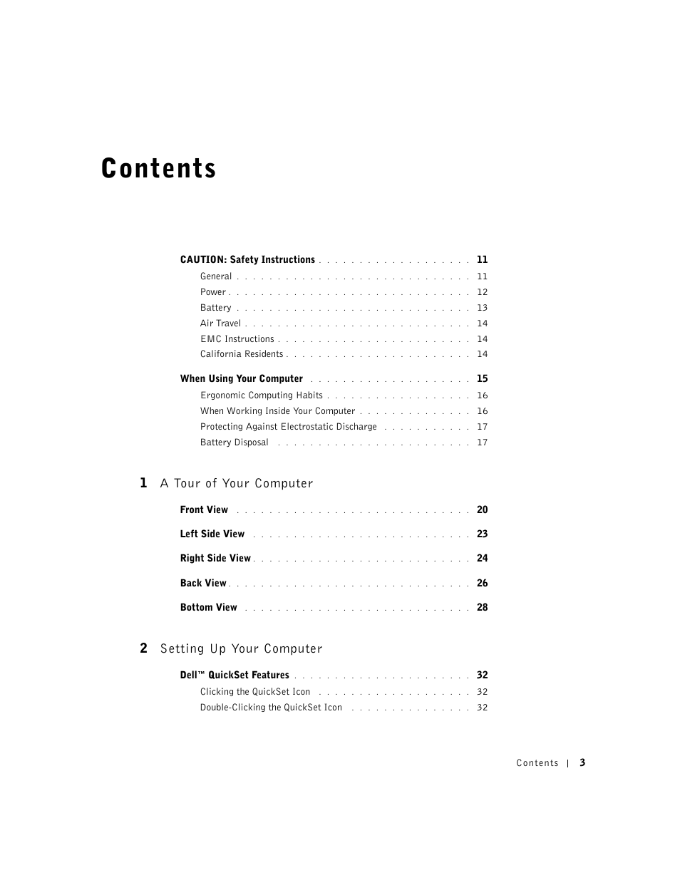 Dell Inspiron 1100 User Manual | Page 3 / 164