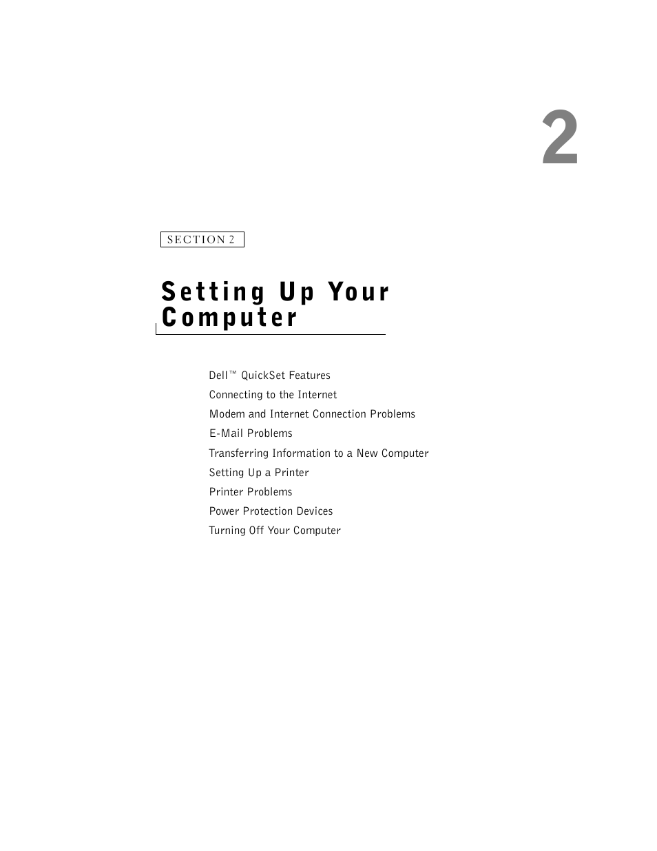 Setting up your computer, 2 setting up your computer | Dell Inspiron 1100 User Manual | Page 31 / 164