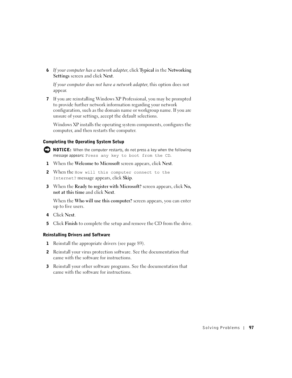 Dell Inspiron 1100 User Manual | Page 97 / 164