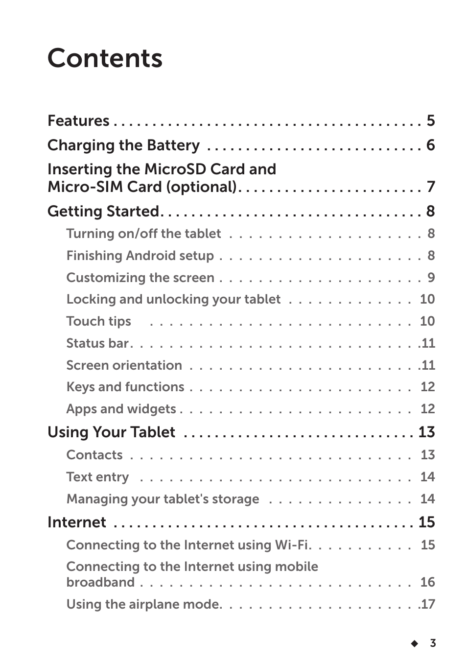 Dell Venue 8 User Manual | Page 3 / 28