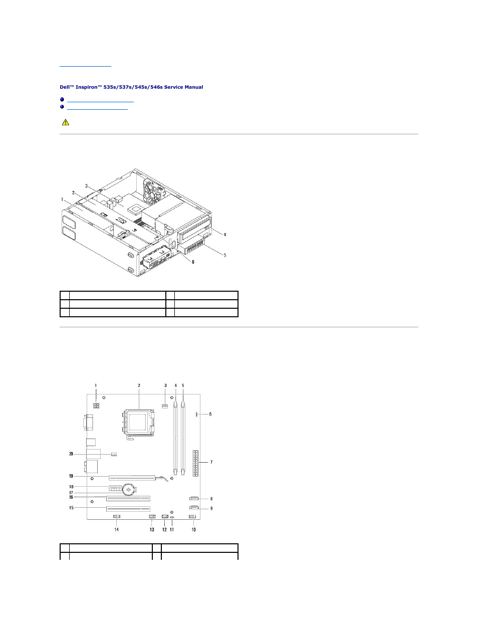 Technical overview, Inside view of your computer, System board components | Dell Inspiron 545s (Early 2009) User Manual | Page 47 / 49