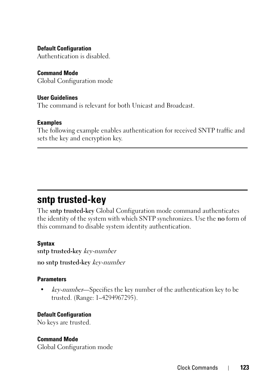 Sntp trusted-key | Dell PowerEdge VRTX User Manual | Page 123 / 832