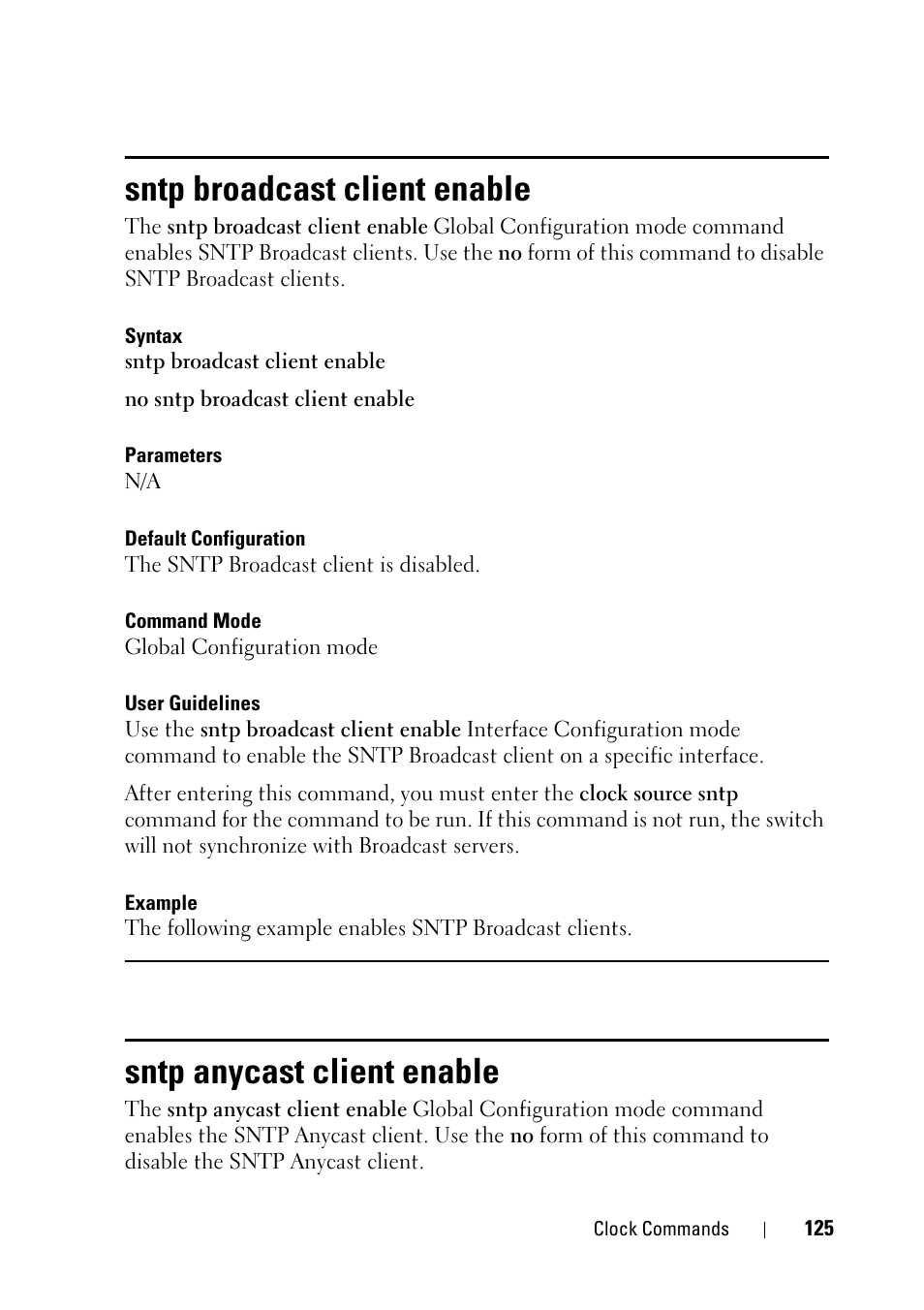 Sntp broadcast client enable, Sntp anycast client enable | Dell PowerEdge VRTX User Manual | Page 125 / 832